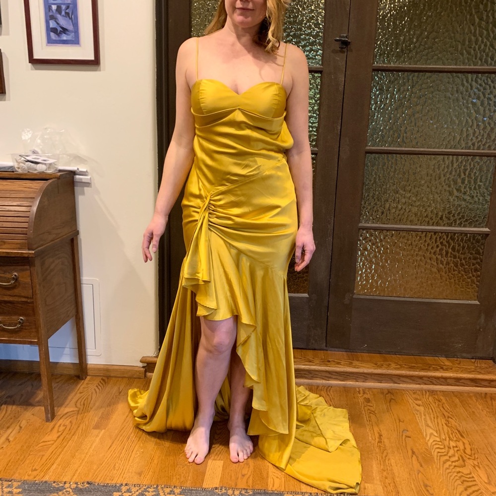 Vintage Satin gold evening gown - Yolanda Arce